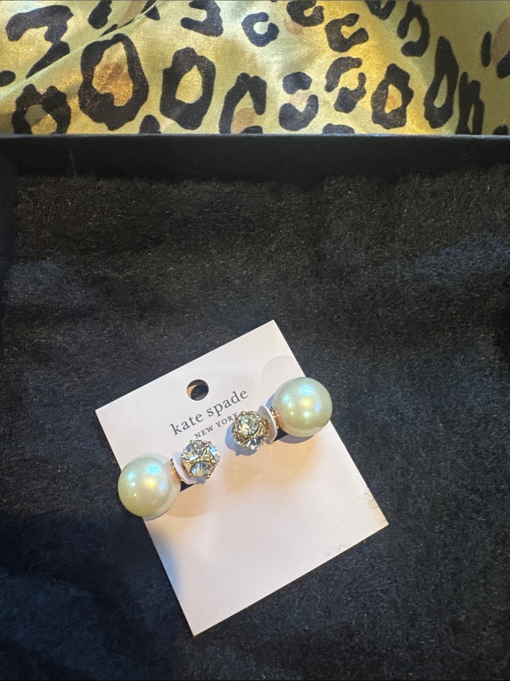 kate spade Pearl and Crystal Double-Ended Earrings in White and Silver